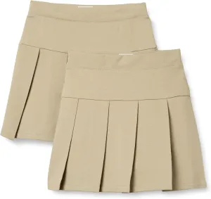 Amazon Essentials Girls' Uniform Pleated Skort Skirt, Pack of 2