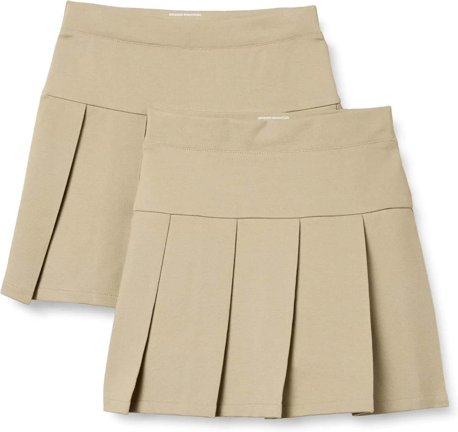 Amazon Essentials Girls' Uniform Pleated Skort Skirt, Pack of 2