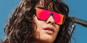 goodr Voight-Kampff Vision Polarized Sunglasses for Men & Women, Medium Sized (VRG), Gray Solid Frames with Rose Mirrored Reflective Lens, UV400 Protection, No Slip, No Bounce
