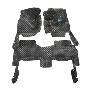 Lexus LX570 7D Floor Mats Black Multi Color Thread 3 Pcs - Model 2015-2018 - Best Quality Car Floor Mats in Pakistan