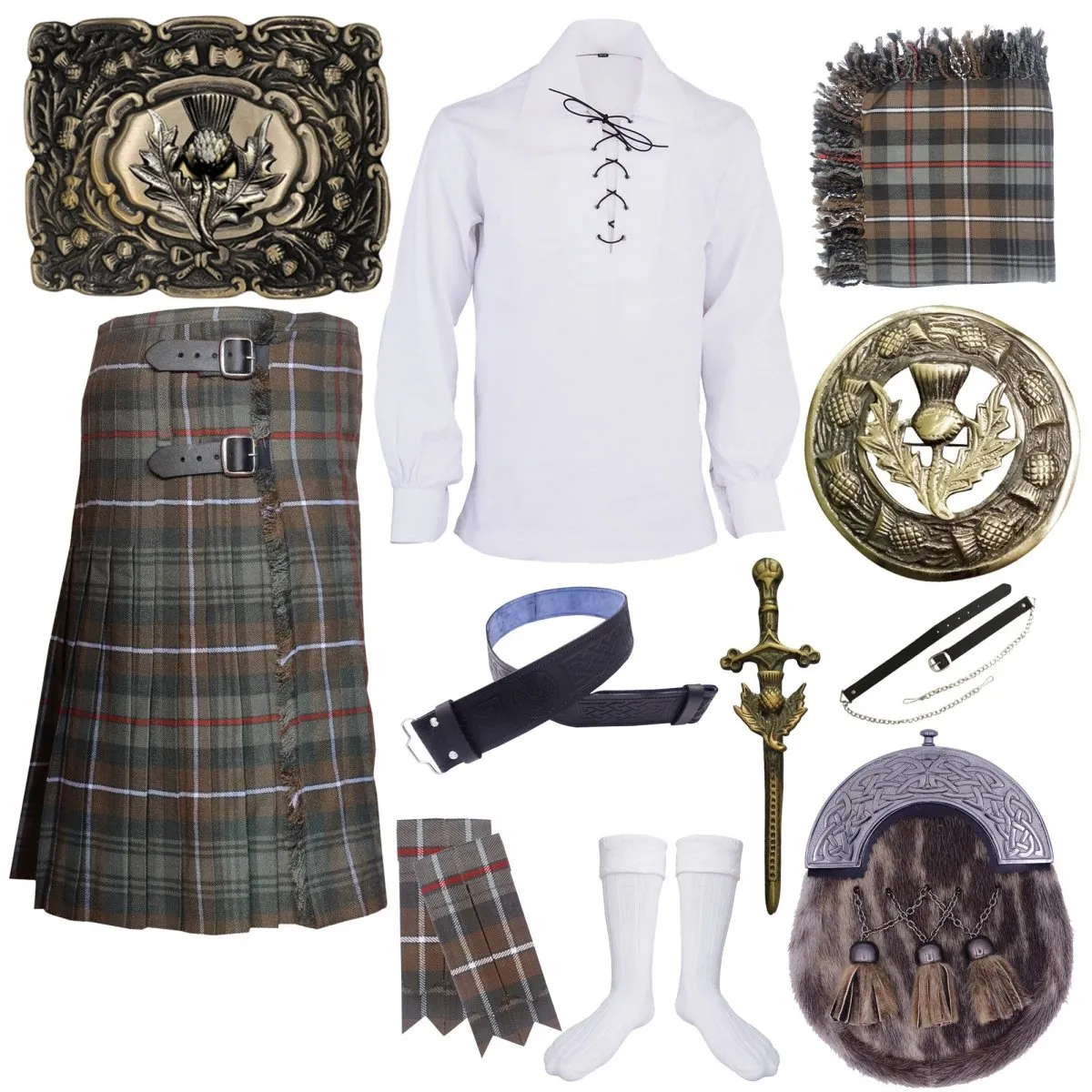 Mackenzie Weathered Tartan Kilt Outfit - Time-Honored Scottish Tradition