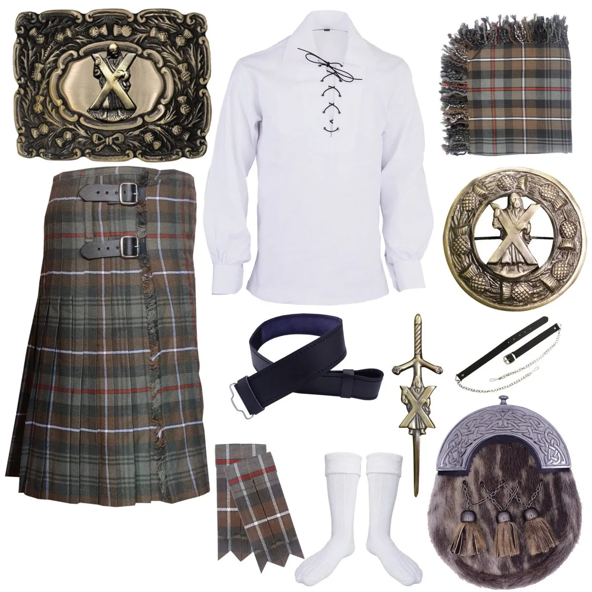 Mackenzie Weathered Tartan Kilt Outfit - Time-Honored Scottish Tradition
