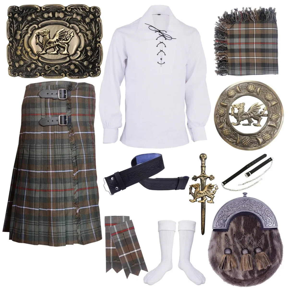Mackenzie Weathered Tartan Kilt Outfit - Time-Honored Scottish Tradition