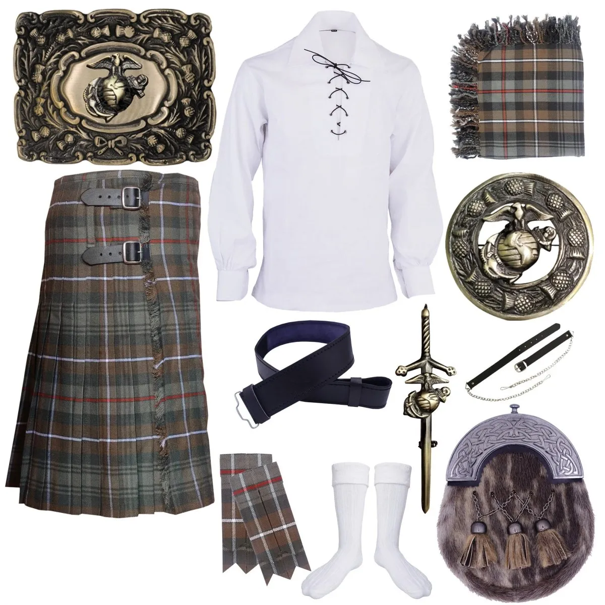 Mackenzie Weathered Tartan Kilt Outfit - Time-Honored Scottish Tradition