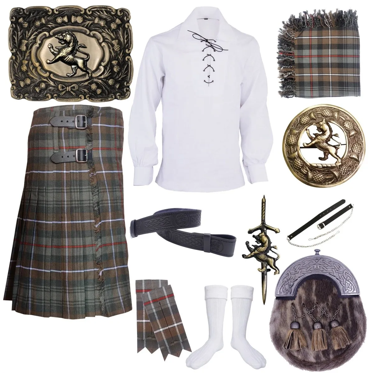 Mackenzie Weathered Tartan Kilt Outfit - Time-Honored Scottish Tradition