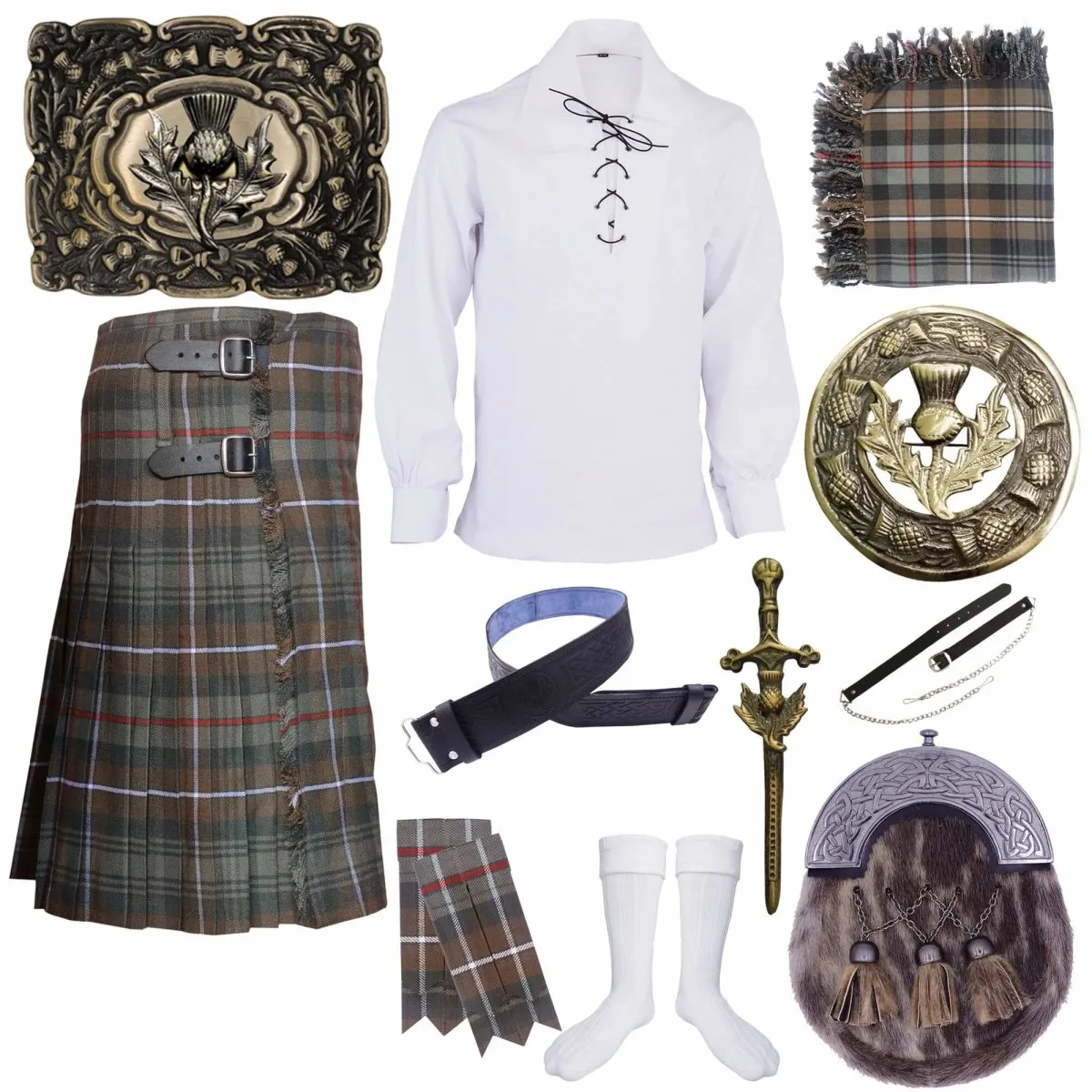 Mackenzie Weathered Tartan Kilt Outfit - Time-Honored Scottish Tradition