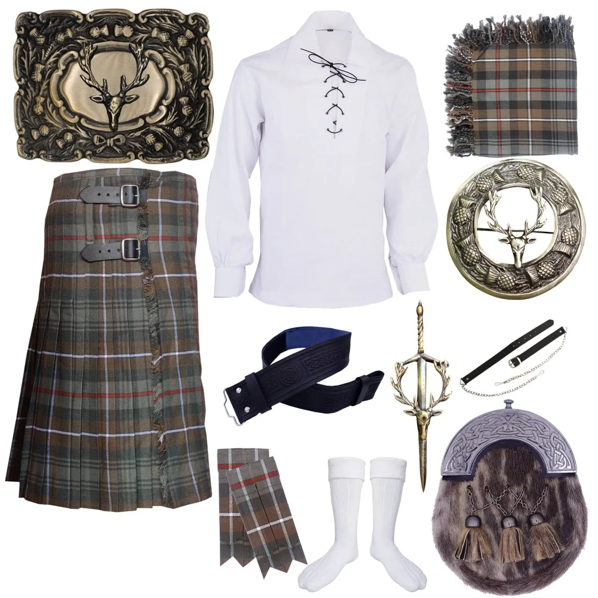 Mackenzie Weathered Tartan Kilt Outfit - Time-Honored Scottish Tradition