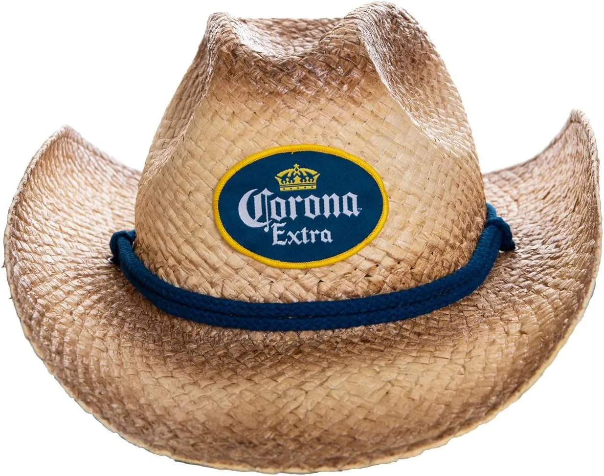 Men's Corona Extra Straw Beach Cowboy Hat with Curved Brim Tan
