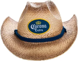 Men's Corona Extra Straw Beach Cowboy Hat with Curved Brim Tan