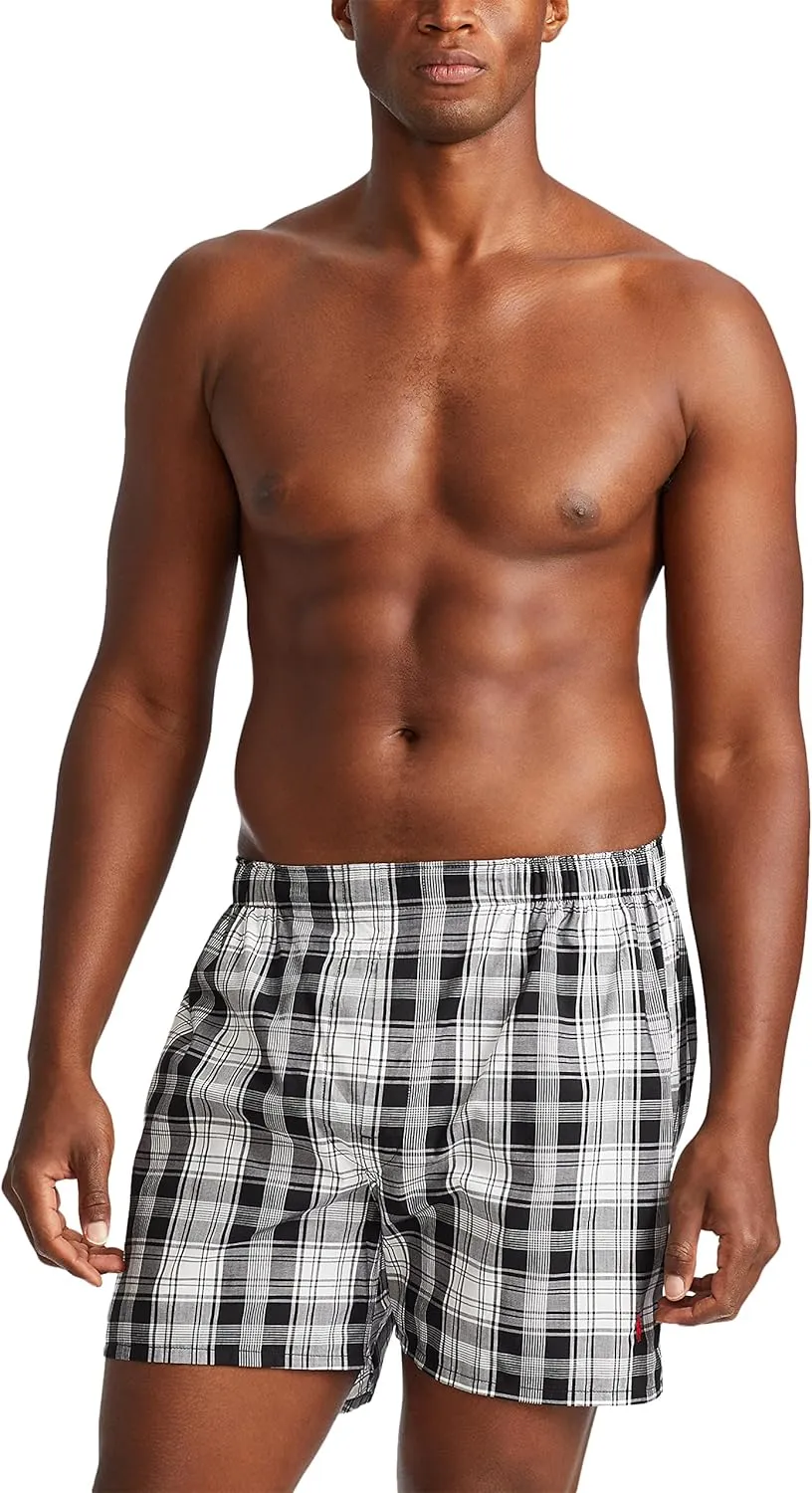 POLO RALPH LAUREN Men's Classic Fit Cotton Woven Boxers 3-Pack