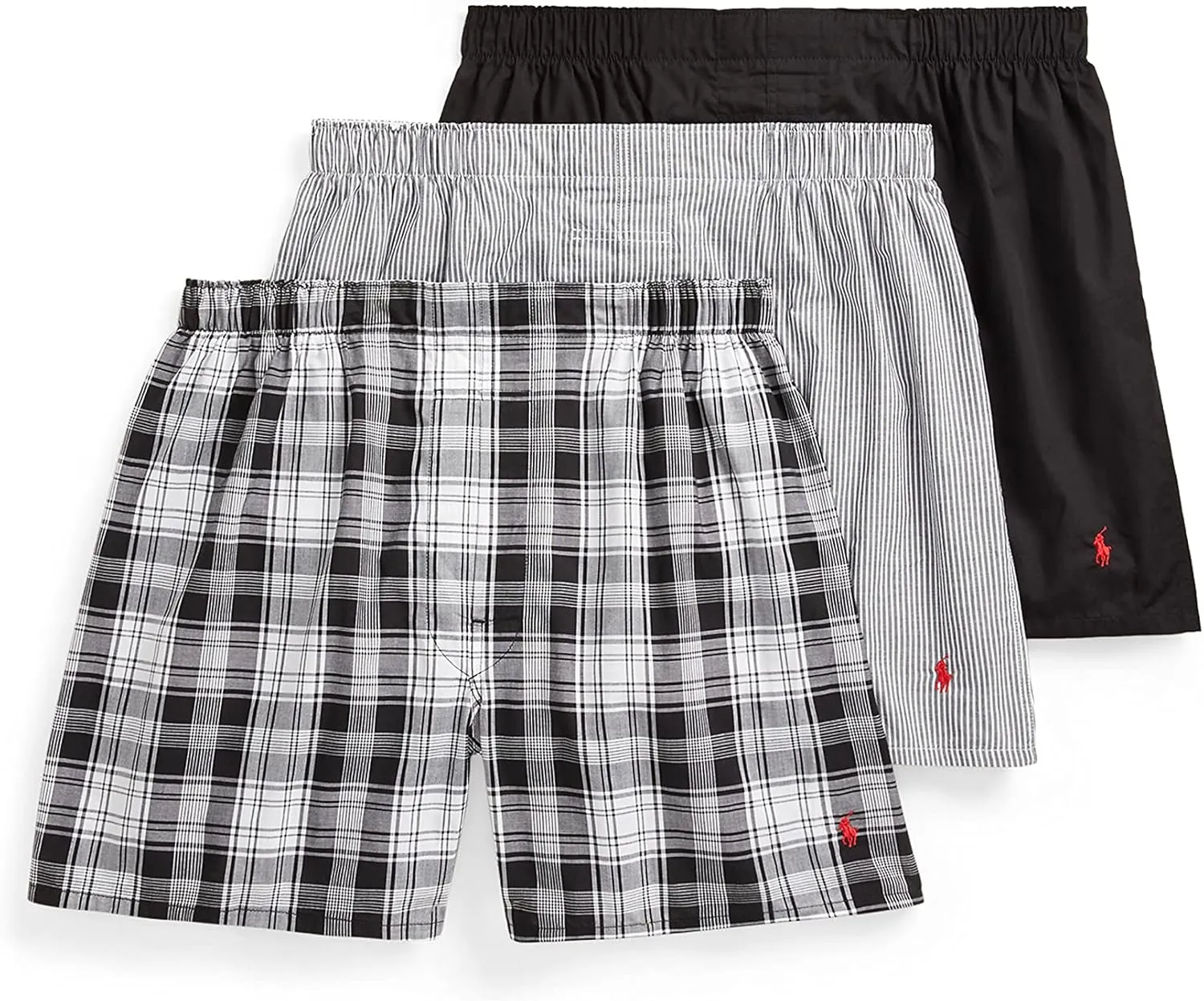POLO RALPH LAUREN Men's Classic Fit Cotton Woven Boxers 3-Pack