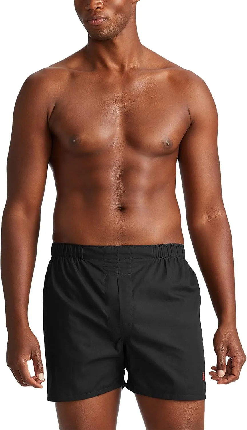 POLO RALPH LAUREN Men's Classic Fit Cotton Woven Boxers 3-Pack