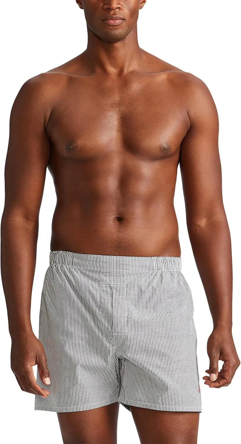 POLO RALPH LAUREN Men's Classic Fit Cotton Woven Boxers 3-Pack