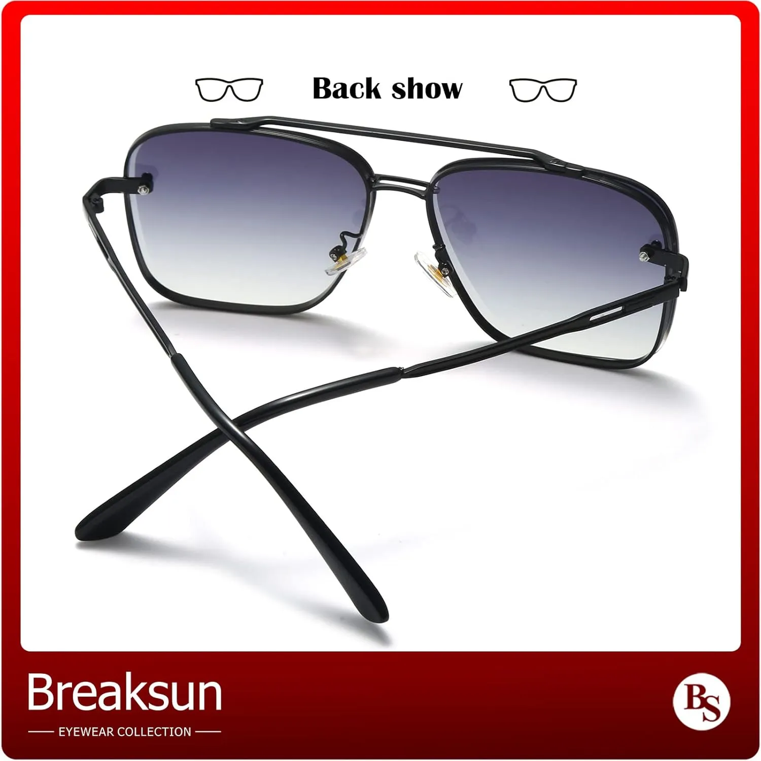 Square Aviator Sunglasses for Men Women Fashion Vintage Diamond Cutting Lens Classic Military Pilot Gradient Shades
