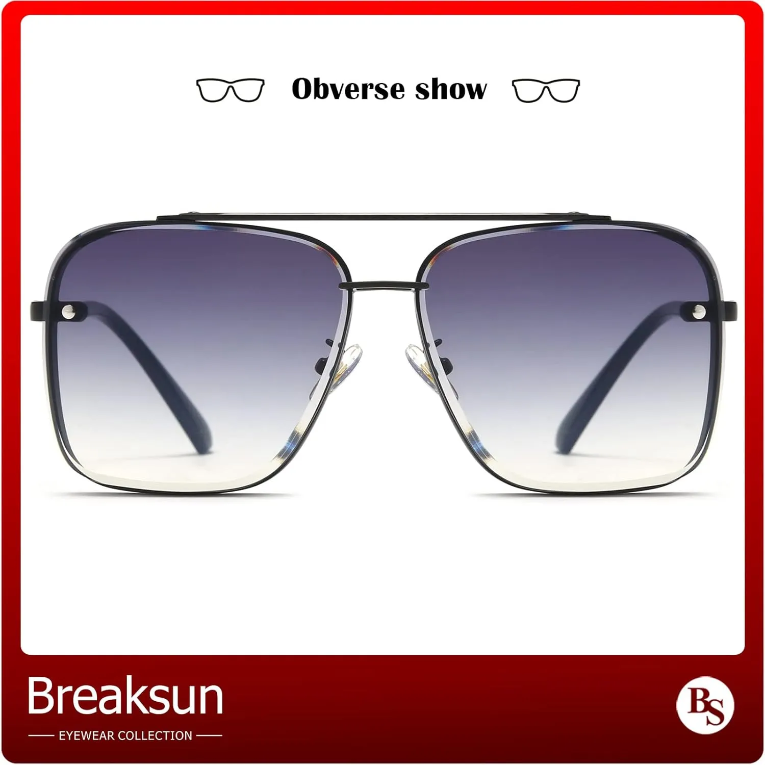 Square Aviator Sunglasses for Men Women Fashion Vintage Diamond Cutting Lens Classic Military Pilot Gradient Shades